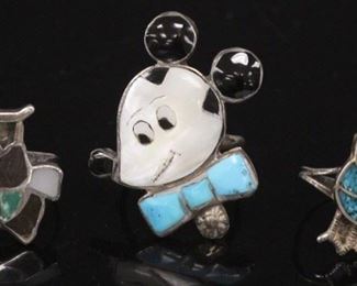 LOT #5564 - LOT OF (3) NATIVE AMERICAN SILVER RINGS