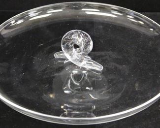 LOT #5568 - STUEBEN ART GLASS SERVING PLATE, 11" D