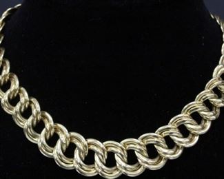 LOT #5575 - 14KT YELLOW GOLD COLLAR NECKLACE, 6 1/2" L