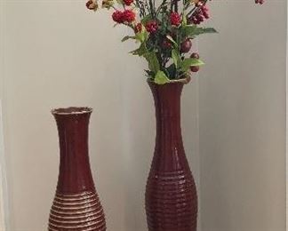 Tall pottery vases