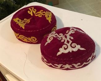 Handmade Kazakh nation Kalpak hats worn by nomads