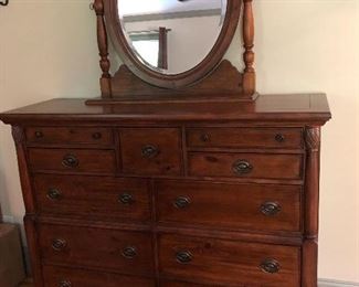 11 drawer dresser with matching mirror! Like new condition.