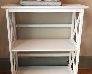 Cute white storage shelf!