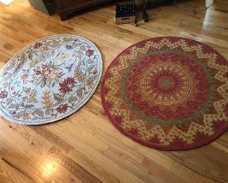 ~Round leaf print rug made by Safavieh from Chelsea collection 4' x 4' 100% wool pile ~Round rust rug 'Dazzle Round' Hand Hooked 100% wool pile Made in India