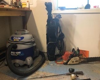 Shop•Vac 16 gallon, with built in water pump, Golf clubs ‘Precise’ youth set, Stihl chain saw