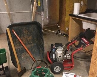Ace Wheel barrel, Troy built pressure washer powered by Honda 2600 psi GC160. 5.0 Model 020241