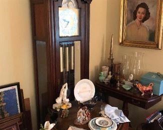 Howard Miller grandfather clock, drum table and more!