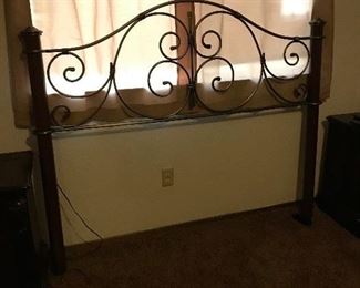 Iron and Wood Headboard for Electric Queen bed