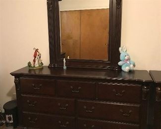 Dresser w/ Mirror and Jesus Figurine