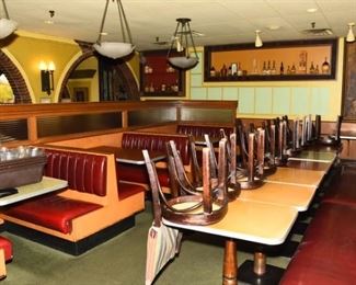 chairs and tables in the bar area