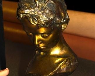 Vintage Italian bronze head...
