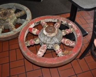 Chariot wheels from Ben Hur, old MGM movie props