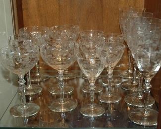 Antique Waterford "Floral" Stemware