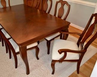 formal dining table with 8 chairs (set)