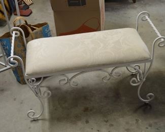 white vanity bench