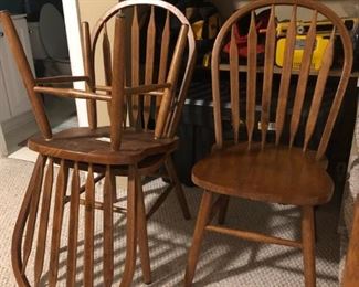 4 wooden ladder back dining chairs