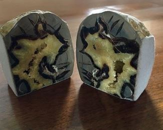 Marble crystal bookends