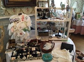 Vintage hankies & more jewelry