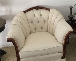 2 of 2 white arm chair