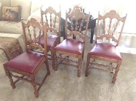Antique Chairs With Naugahyde Seats 