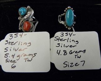 Sterling Silver & Turquoise Rings