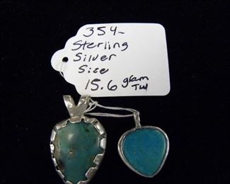 Sterling Silver & Turquoise Pendants