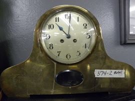 Engraved Metal Mantel Clock