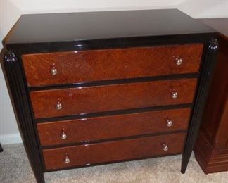 solid wood black lacquer chest