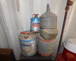 Galvanized Cans and Funnels