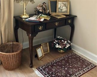 Cherry table, rug, frames, lamp and more
