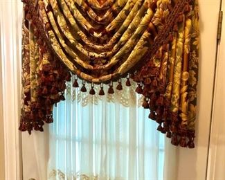 Custom drapes throughout home, gorgeous!