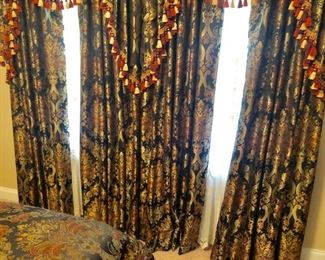 Valances and drapes available, custom made drapes