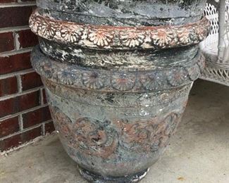 Picture doesn't do these large pots justice. Three large and beautiful detail...