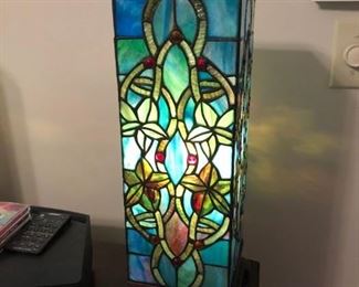 Two stainglass style lamps