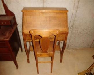 small  vintage  desk  and  chair