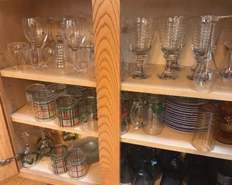 Many pieces of glassware