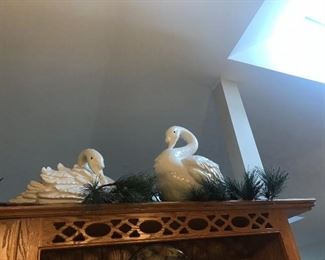 Vintage ceramic swan planters
