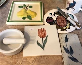 Assorted ceramic trivets