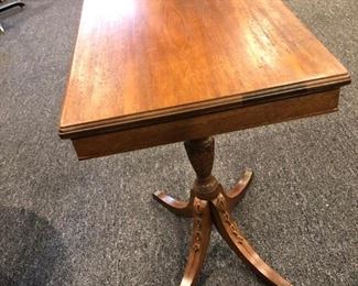 Carved wood side table 