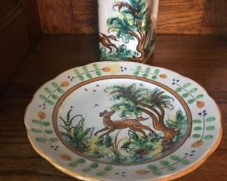 Vintage “Made for Ethan Allen” plate and pitcher 