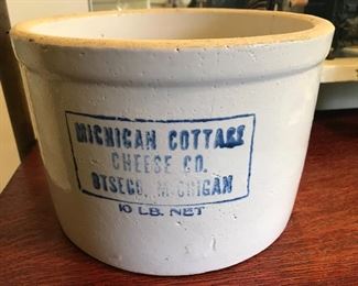 Vintage Michigan Cottage Cheese crock