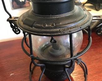 Antique railroad lantern