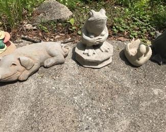 Various concrete garden sculpture