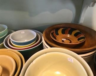 Antique stoneware and vintage Pyrex