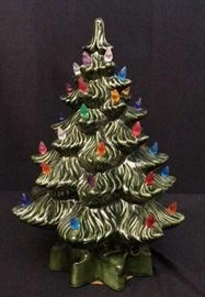 Ceramic Lighted Christmas Tree  13.5 inches