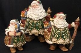 Fitz  Floyd  Santa Cookie Jar, Candy, Tea Pot