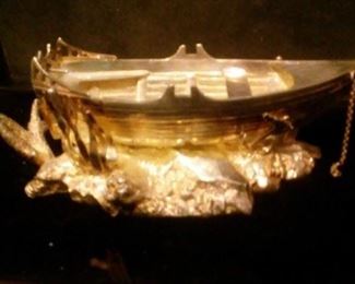 English Figural Silver Spoon Warmer