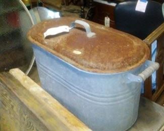 Vintage primitive tin boiler