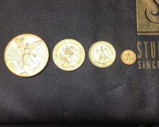 MEXICO GOLD TYPE SET - 50 PESO; 20 PESO; 10 PESO; 2 PESO