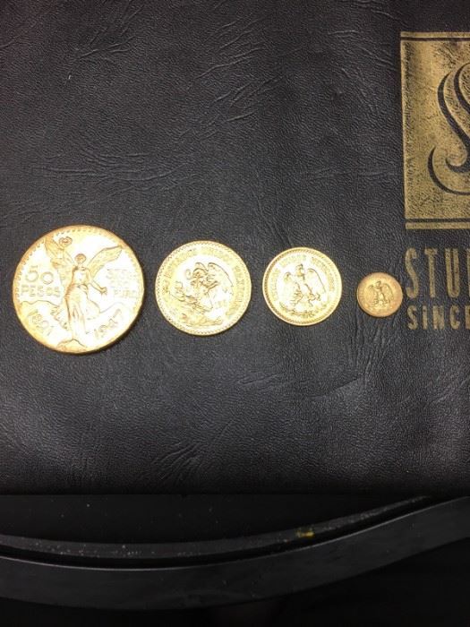 MEXICO GOLD TYPE SET - 50 PESO; 20 PESO; 10 PESO; 2 PESO